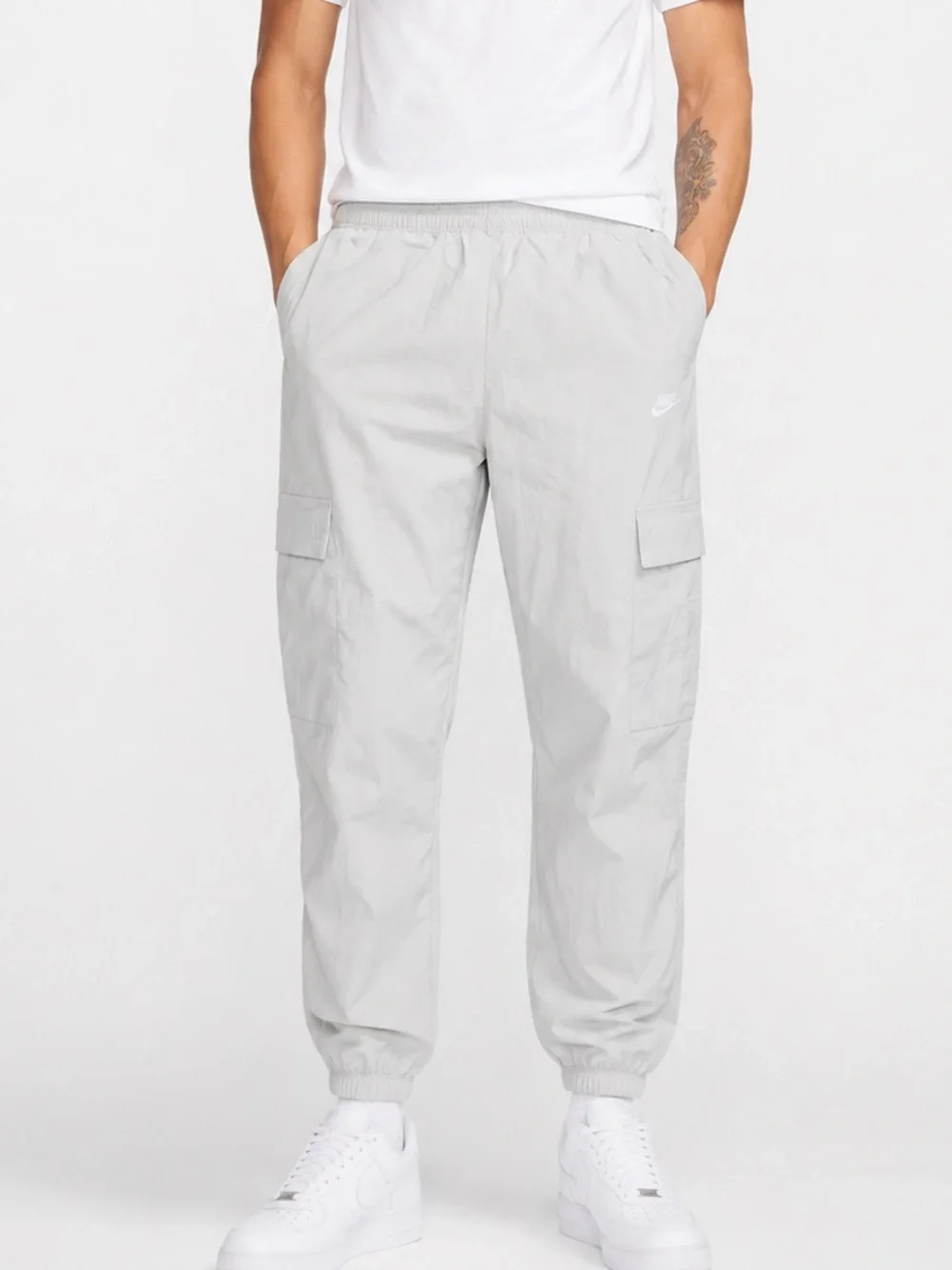 Nike Club Men’s Woven Cargo Pants light gray size XXL HJ1990-025 tapered leg new